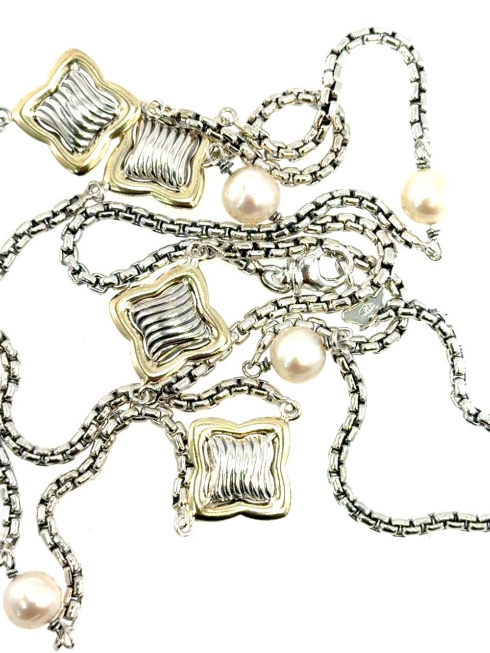 Silver and 14kt yellow gold necklace